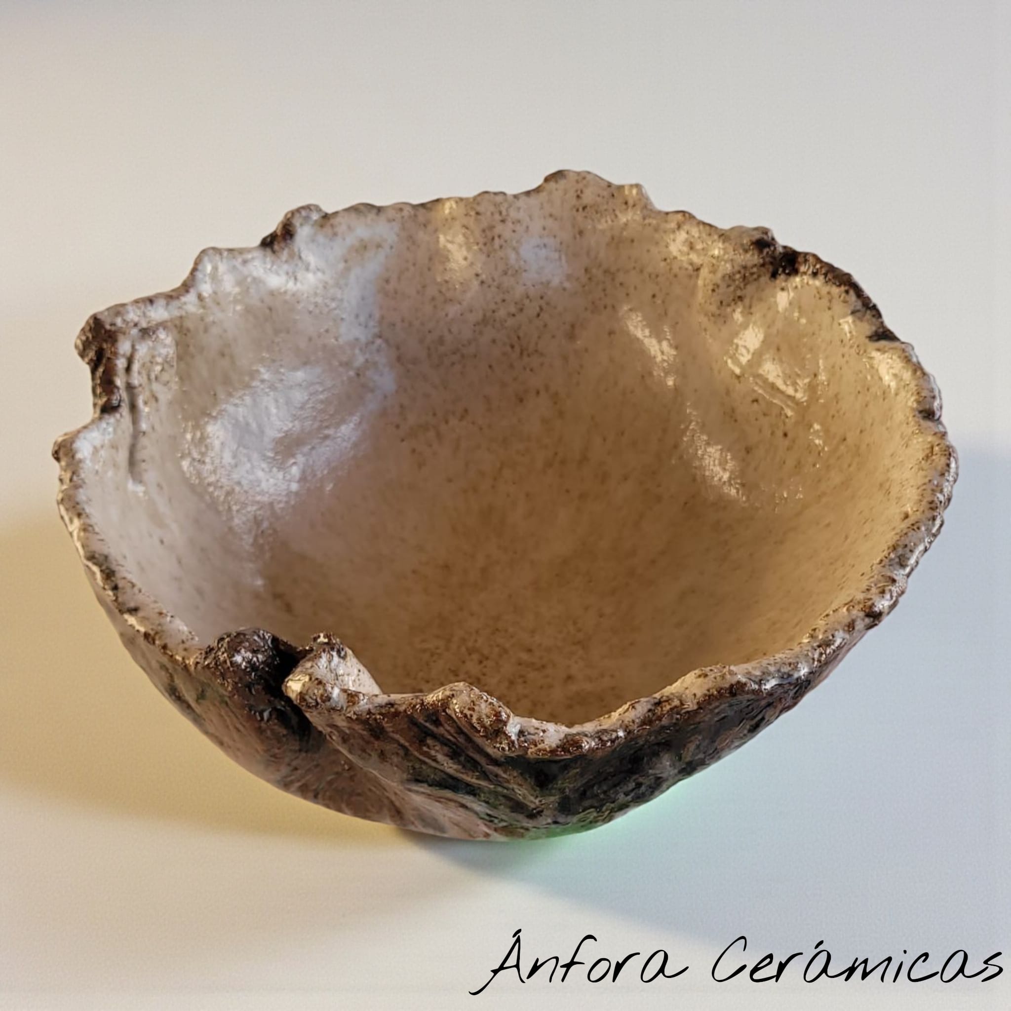 Cuenco Textura Beige Marrón y Azul