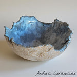 Cuenco Textura beige, celeste y blanco