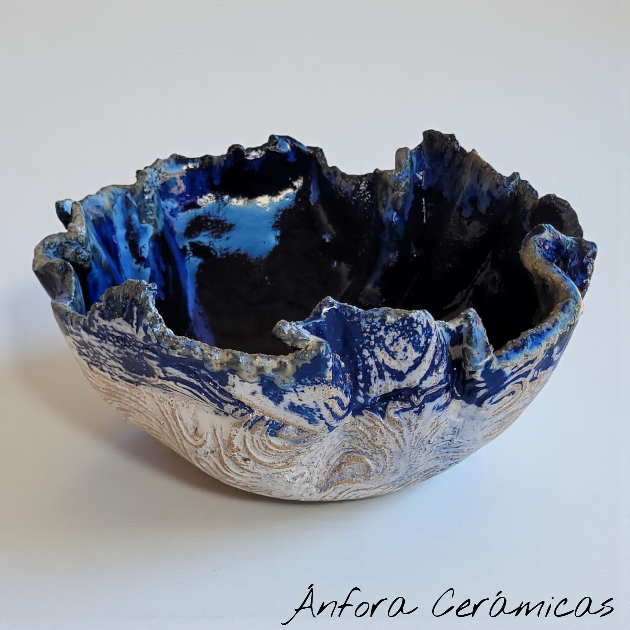 Cuenco Textura Azul Cobalto