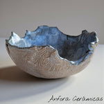 Cuenco Textura beige, celeste y blanco