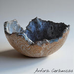 Cuenco Textura beige, celeste y blanco