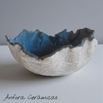 Cuenco Texturas gris azulado y blanco mate