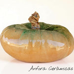 Flacher Keramikkürbis 2, pflanzlich