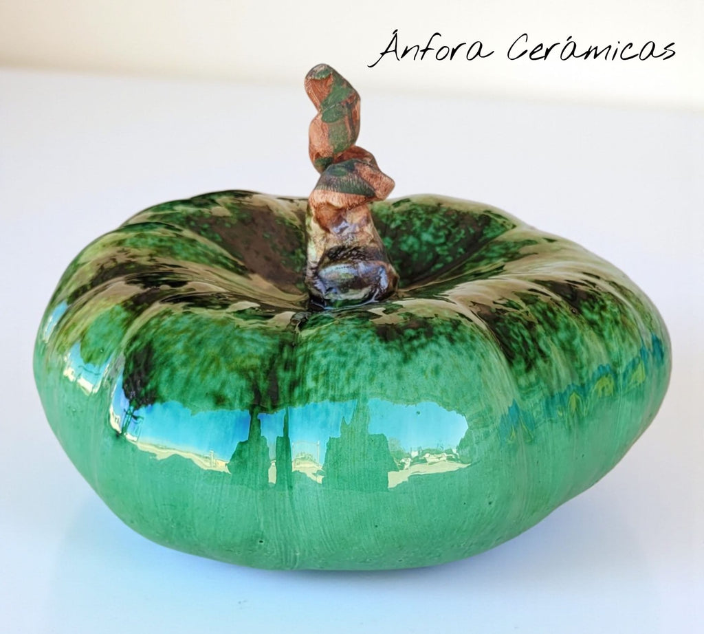 Flacher Keramikkürbis 2, pflanzlich