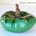 Flacher Keramikkürbis 2, pflanzlich